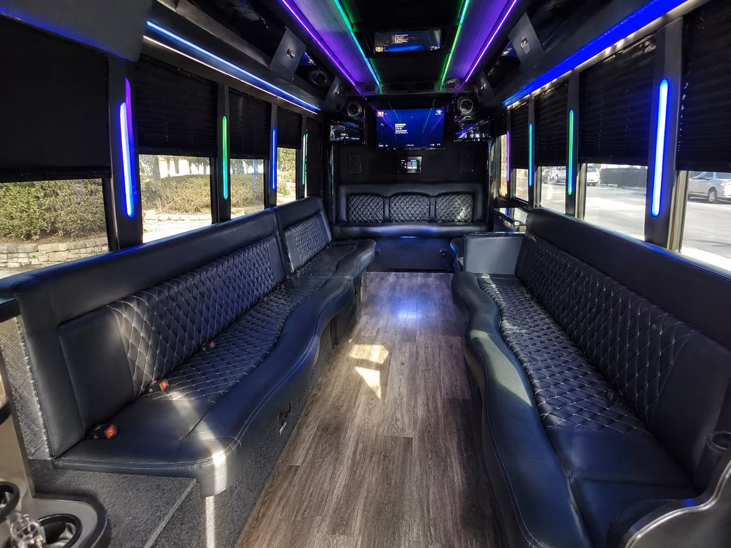 covina 15 passenger party bus interior