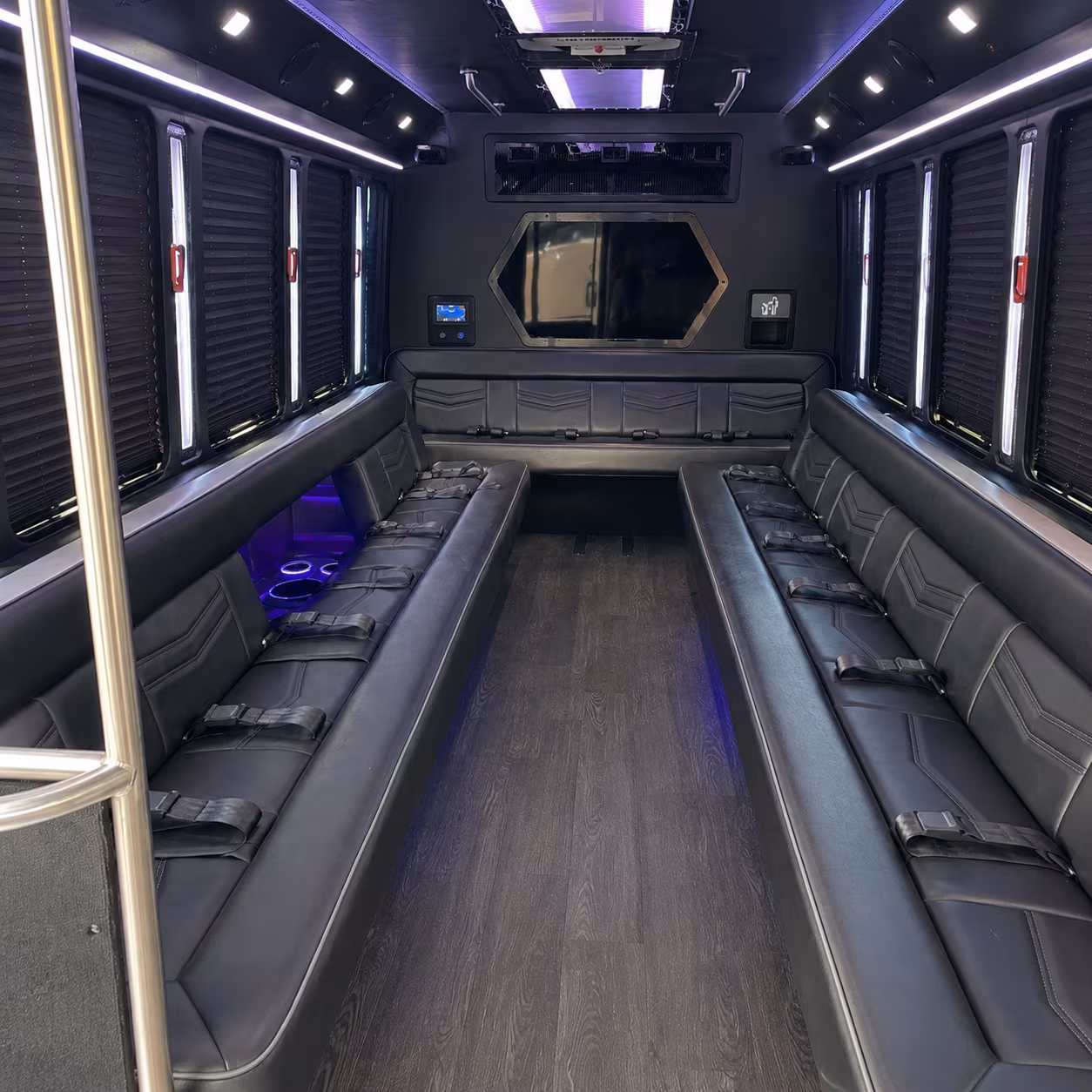 covina 18 passenger party bus interior