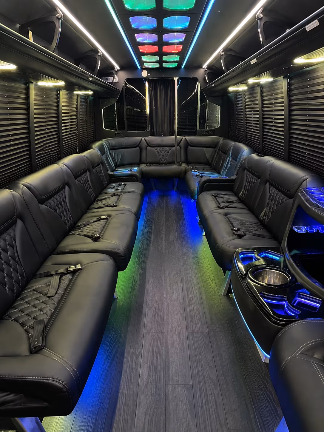 covina 20 passenger party bus interior