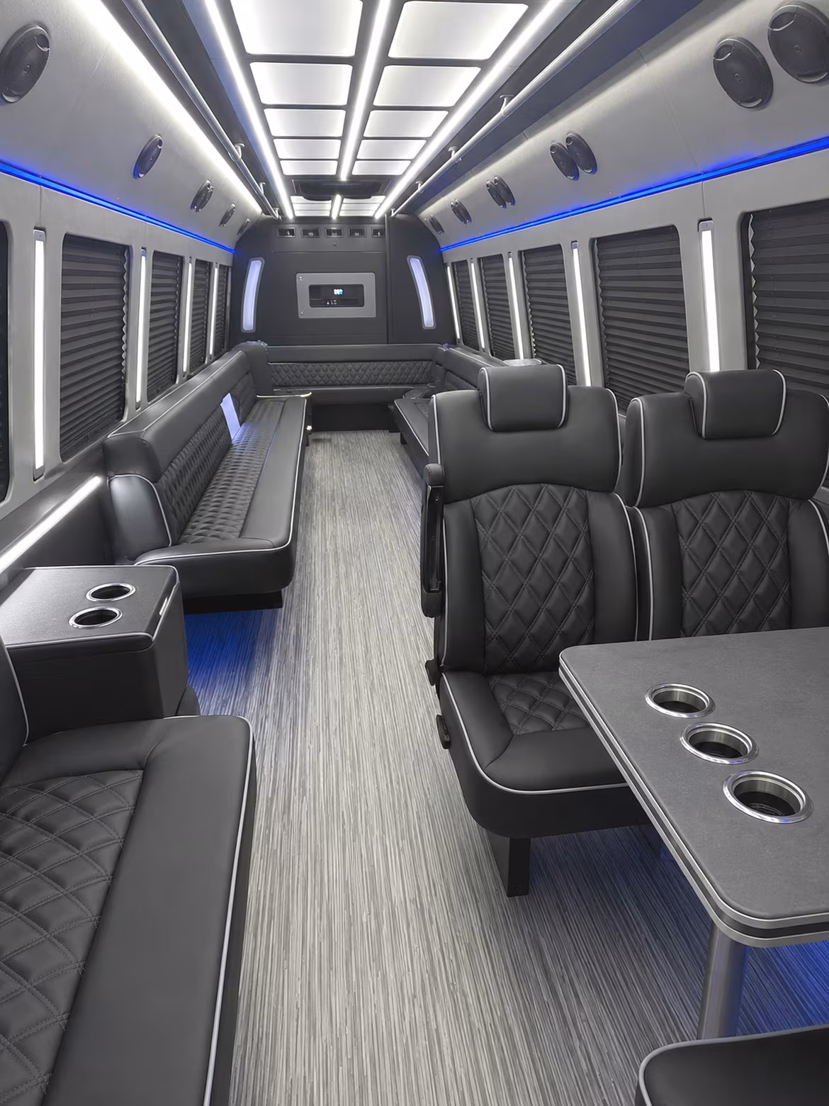 covina 25 passenger party bus inside