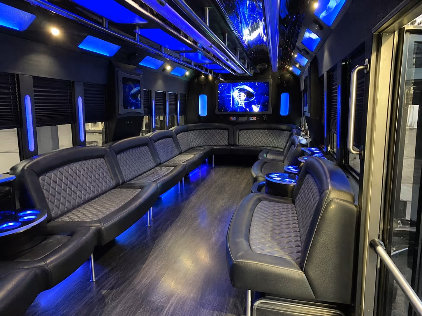 covina 28 passenger party bus interior