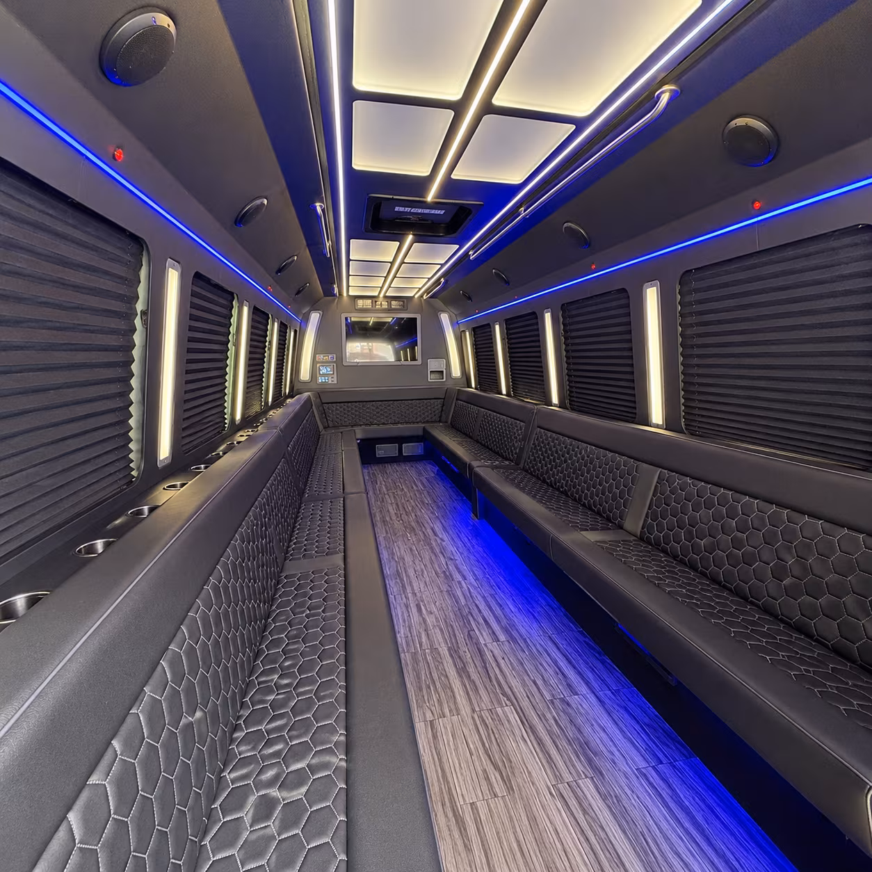 covina 30 passenger party bus interior