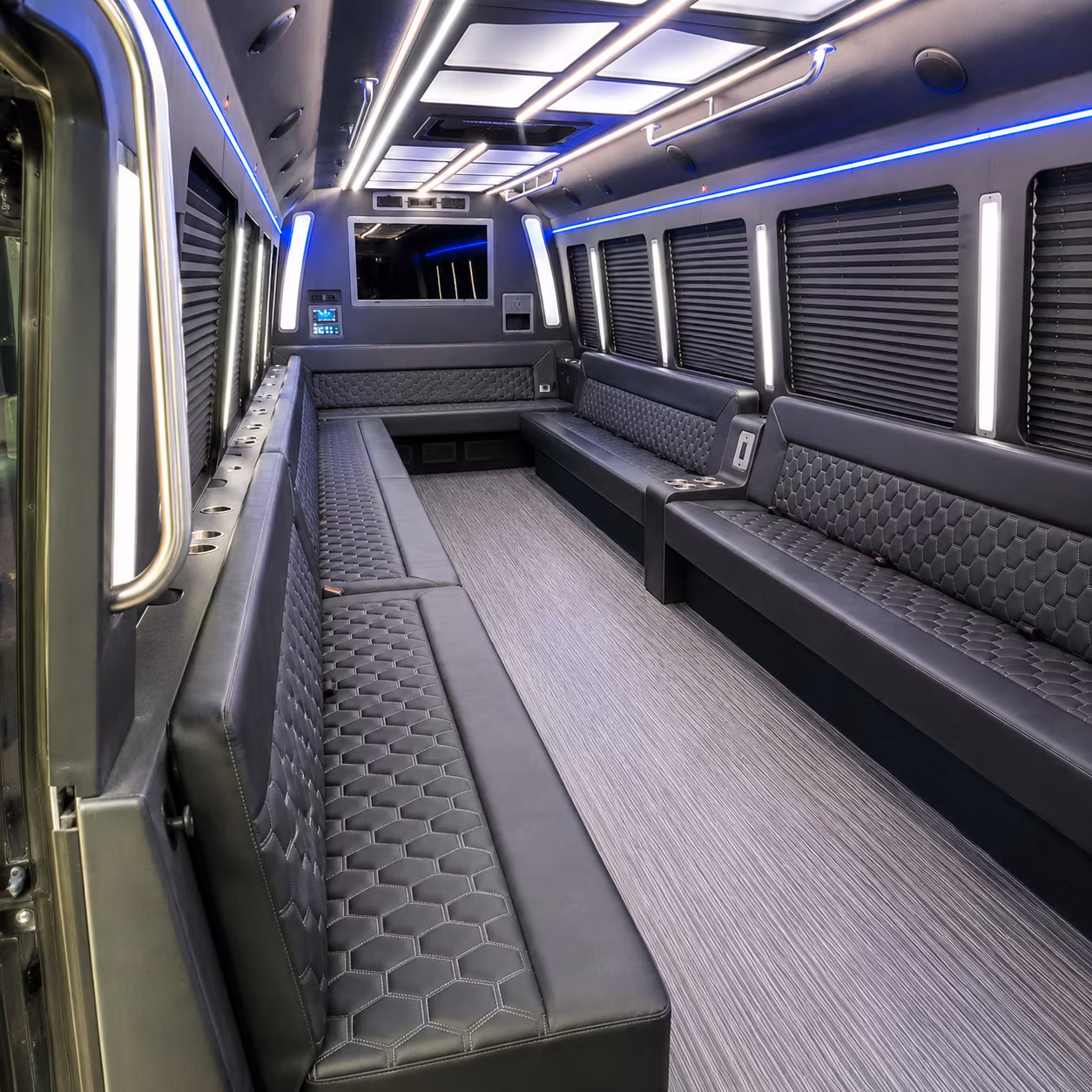 covina 40 passenger party bus interior