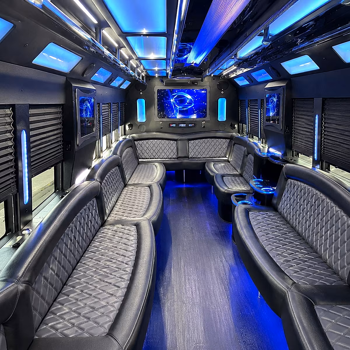 covina 50 passenger party bus interior