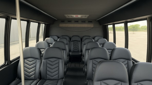 Interior of Charter Bus Company Covina's 15 Passenger Minibus in Covina