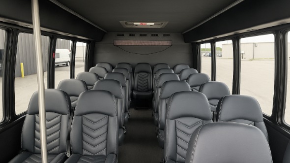 Interior of Charter Bus Company Covina's 20 Passenger Mini bus in Covina