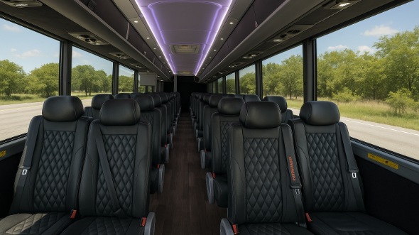 Interior of Charter Bus Company Covina's 25 Passenger Mini bus in Covina