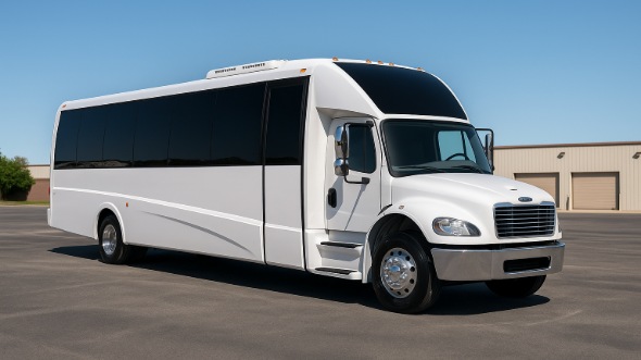 Exterior of Charter Bus Company Covina's 35 Passenger Minibus in Covina
