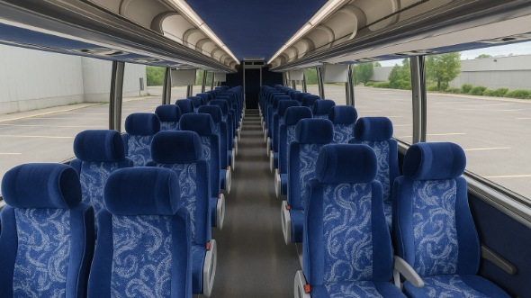 Interior of Charter Bus Company Covina's 54 Passenger Charter Bus in Covina