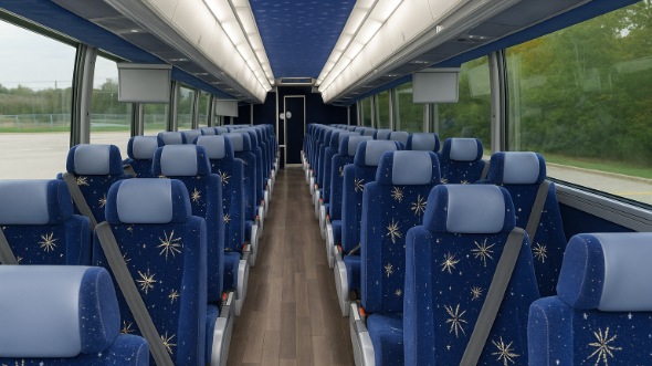 Interior of Charter Bus Company Covina's 56 Passenger Charter Bus in Covina