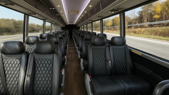 covina 18 passenger minibus inside