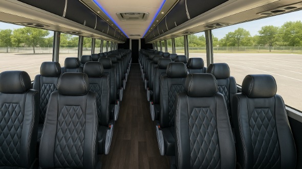 covina 50 passenger charter bus inside