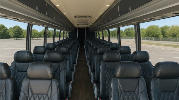 covina 54 passenger charter bus inside