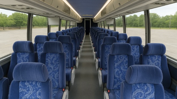 covina 56 passenger charter bus inside